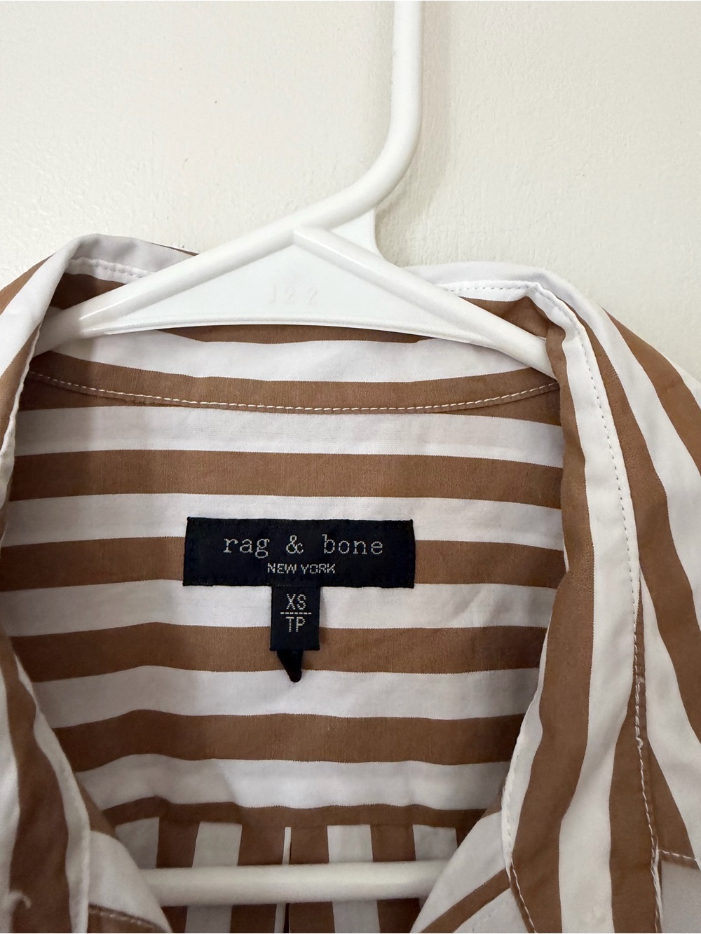 rag & bone Stripe Button-Down Shirt XS beach lounge resort chic minimalist - Picture 2 of 7